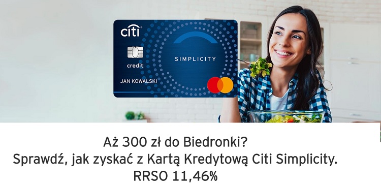 City Bank handlowy voucher 300 zł do Biedronki